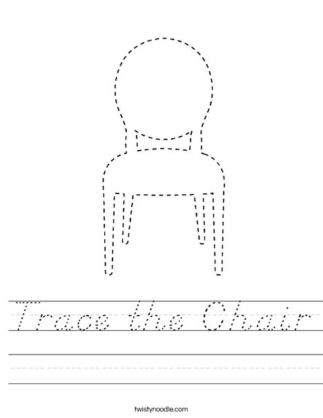 Trace the Chair Worksheet