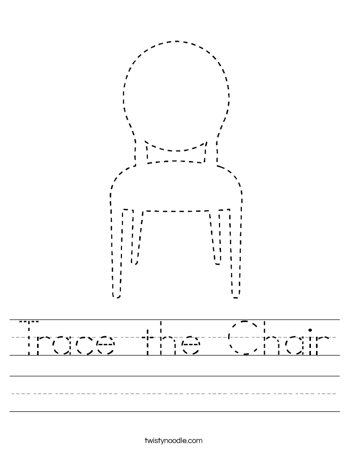 Trace the Chair Worksheet