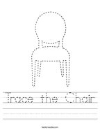 Trace the Chair Handwriting Sheet