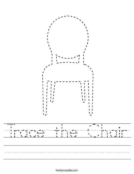 Trace the Chair Worksheet
