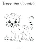 Trace the Cheetah Coloring Page
