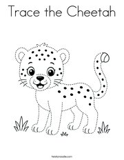 Trace the Cheetah Coloring Page
