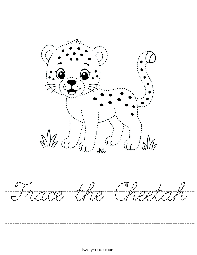 Trace the Cheetah Worksheet