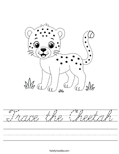 Trace the Cheetah Worksheet