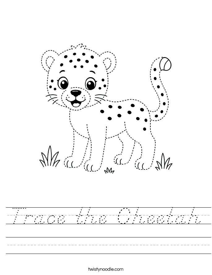 Trace the Cheetah Worksheet