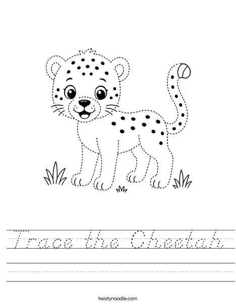 Trace the Cheetah Worksheet