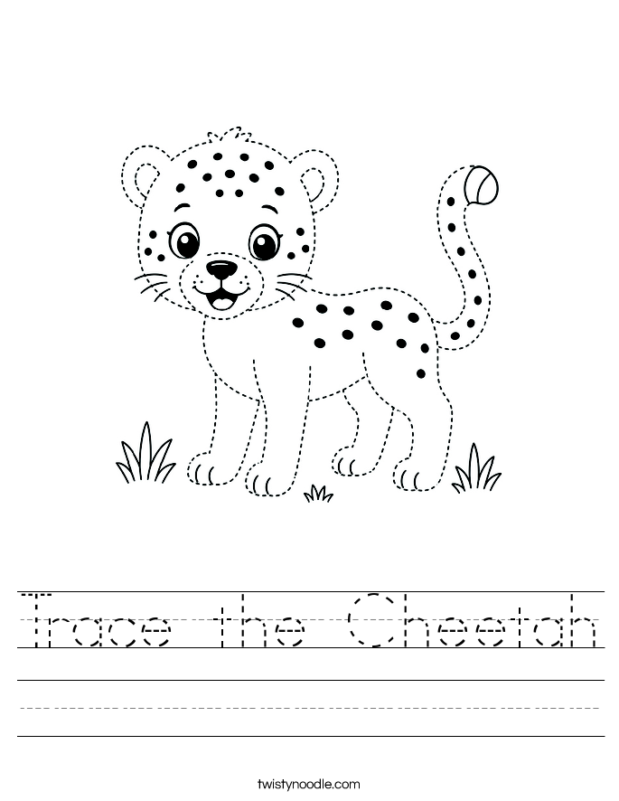 Trace the Cheetah Worksheet