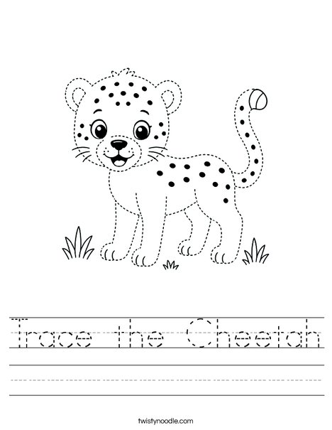 Trace the Cheetah Worksheet