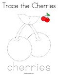 Trace the Cherries Coloring Page