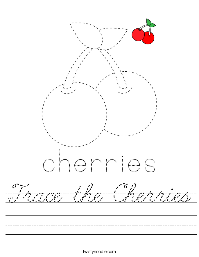 Trace the Cherries Worksheet