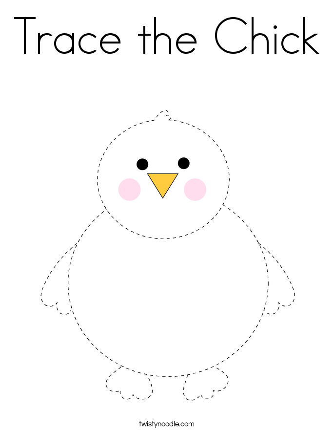 Trace the Chick Coloring Page