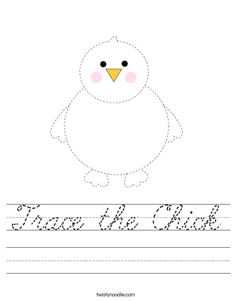 Trace the Chick Worksheet