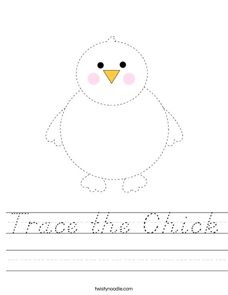 Trace the Chick Worksheet