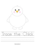 Trace the Chick Handwriting Sheet