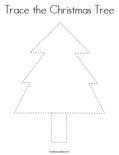 Trace the Christmas Tree Coloring Page