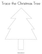Trace the Christmas Tree Coloring Page