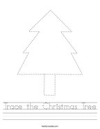 Trace the Christmas Tree Handwriting Sheet