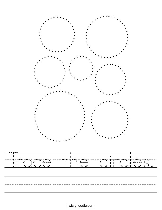 trace the circles worksheet twisty noodle