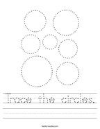 Trace the circles Handwriting Sheet