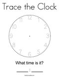 Trace the Clock Coloring Page