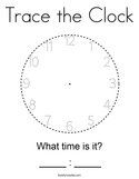 Trace the Clock Coloring Page