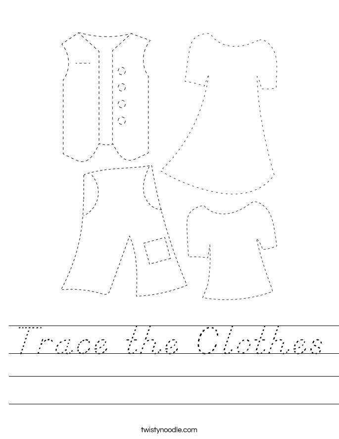 Trace the Clothes Worksheet