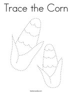Trace the Corn Coloring Page
