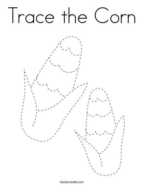Trace the Corn Coloring Page