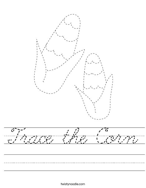 Trace the Corn Worksheet