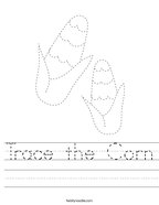 Trace the Corn Handwriting Sheet
