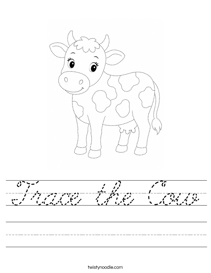 Trace the Cow Worksheet