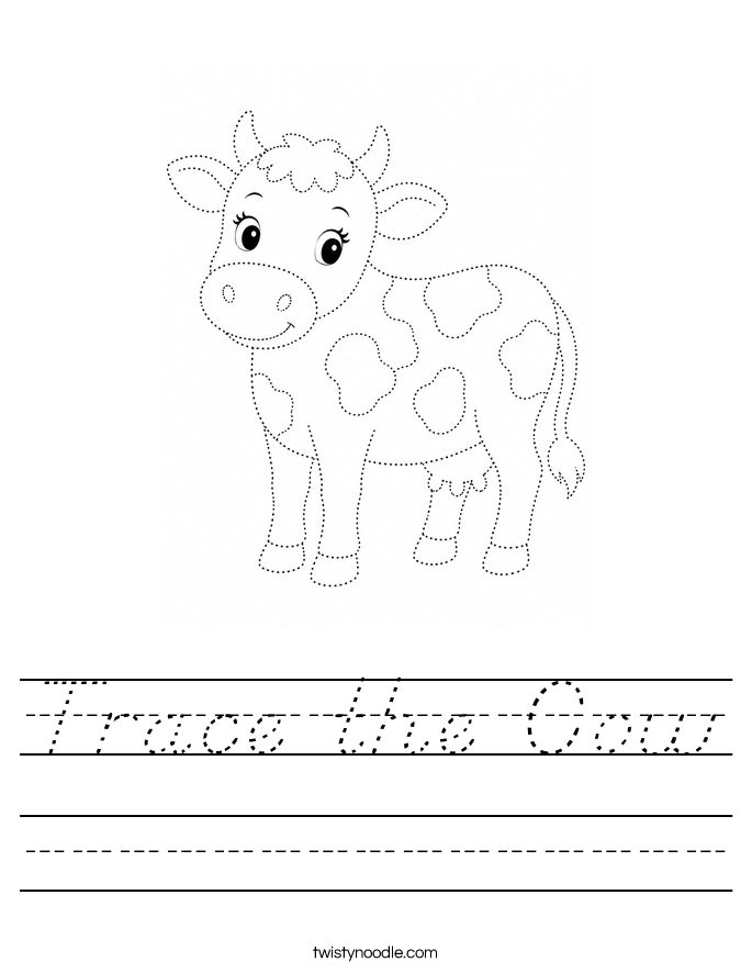 Trace the Cow Worksheet