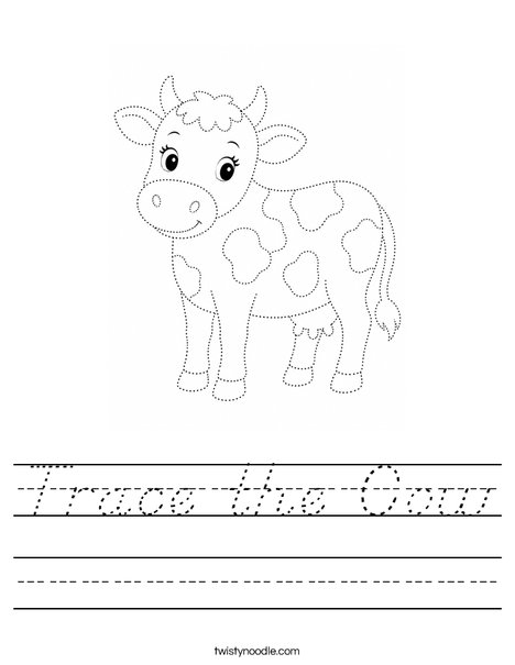 Trace the Cow Worksheet