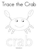 Trace the Crab Coloring Page