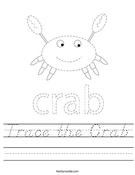 Trace the Crab Worksheet