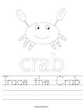 Trace the Crab Worksheet