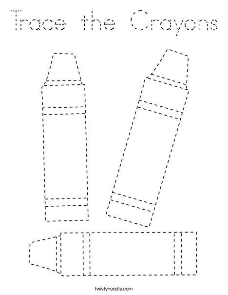 Trace the Crayons Coloring Page