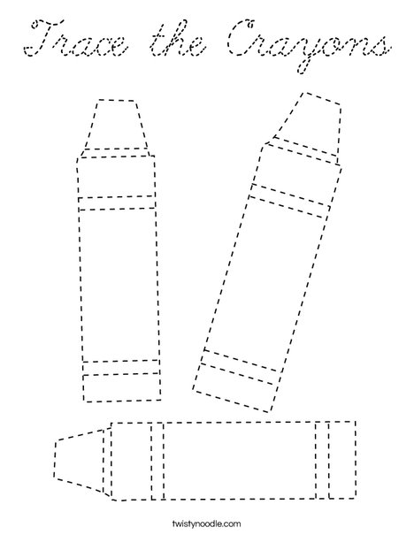 Trace the Crayons Coloring Page
