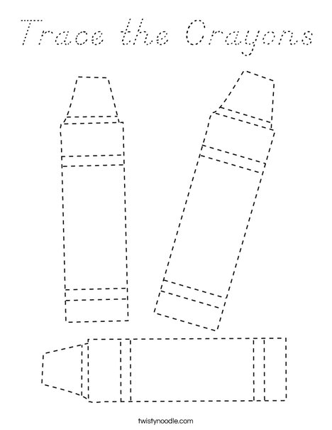Trace the Crayons Coloring Page