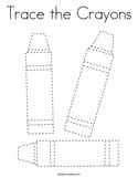 Trace the Crayons Coloring Page