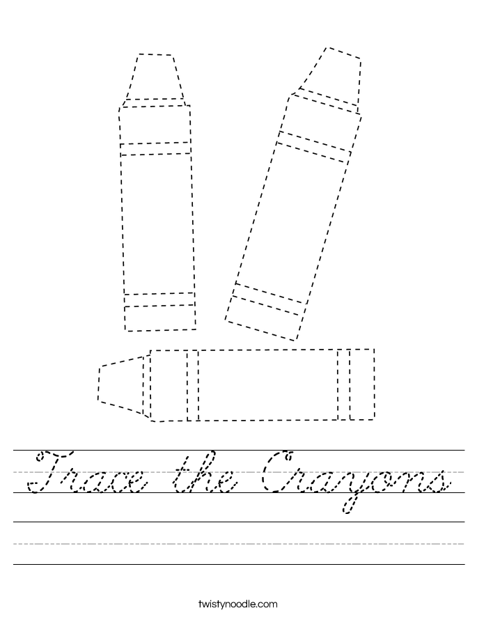Trace the Crayons Worksheet