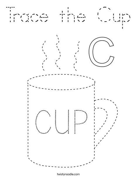 Trace the cup Coloring Page