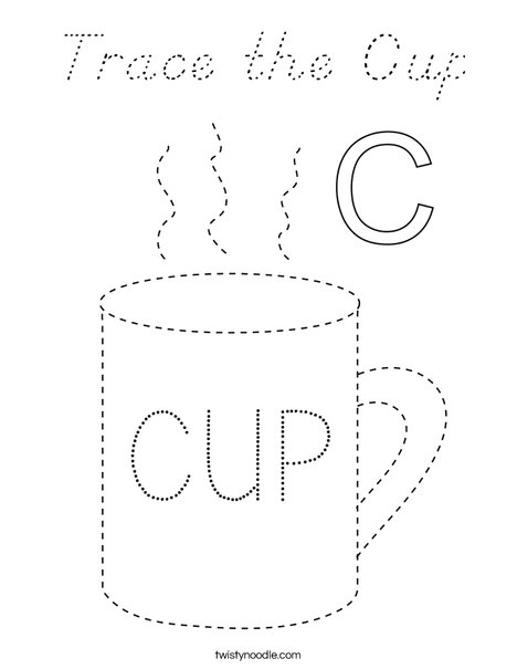 Trace the cup Coloring Page