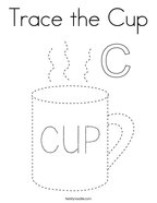 Trace the Cup Coloring Page