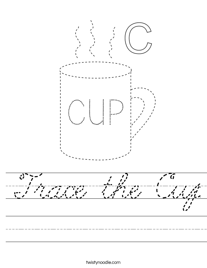 Trace the Cup Worksheet