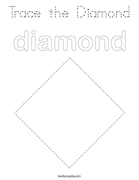 Trace the Diamond Coloring Page