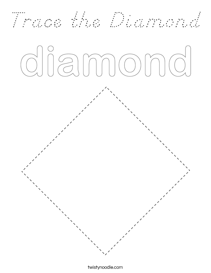 Trace the Diamond Coloring Page