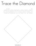 Trace the Diamond Coloring Page