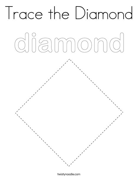 Trace the Diamond Coloring Page