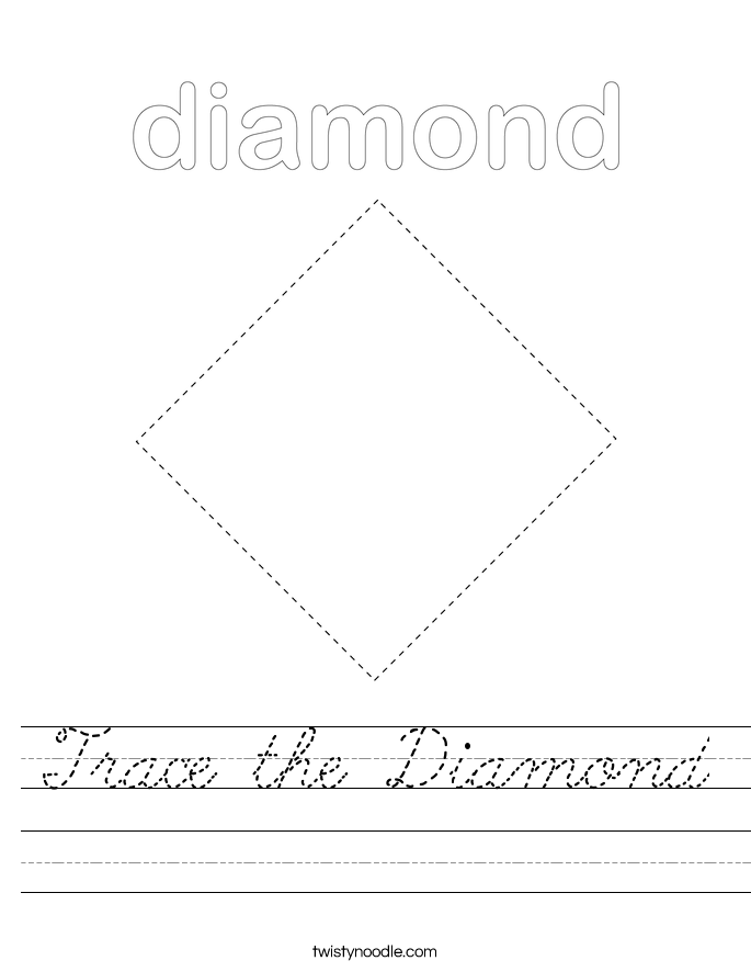 Trace the Diamond Worksheet